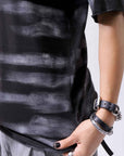 【Primordial is Primitive】 UNISEX SIDE PRINTED SLIM FIT TEE ST-709RO_BLACK