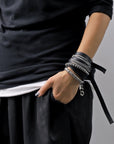 【GOTI】 SILVER STONE LEATHER BRACELET_BR937