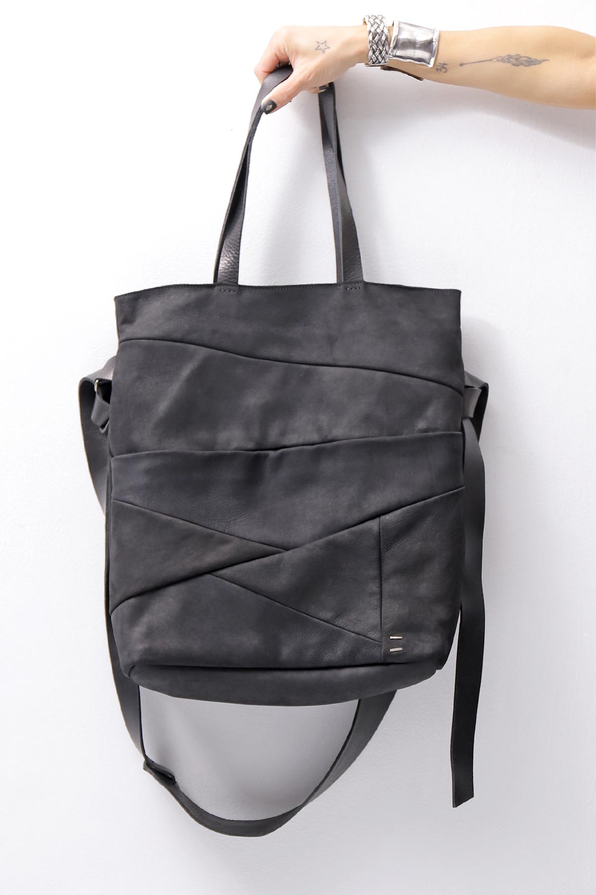 【DANIELE BASTA】 UNISEX 2WAY PATCHWORK SHOULDER BAG_BLACK