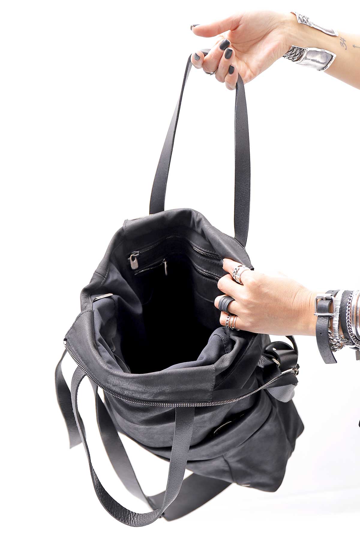 【DANIELE BASTA】 UNISEX 2WAY PATCHWORK SHOULDER BAG_BLACK