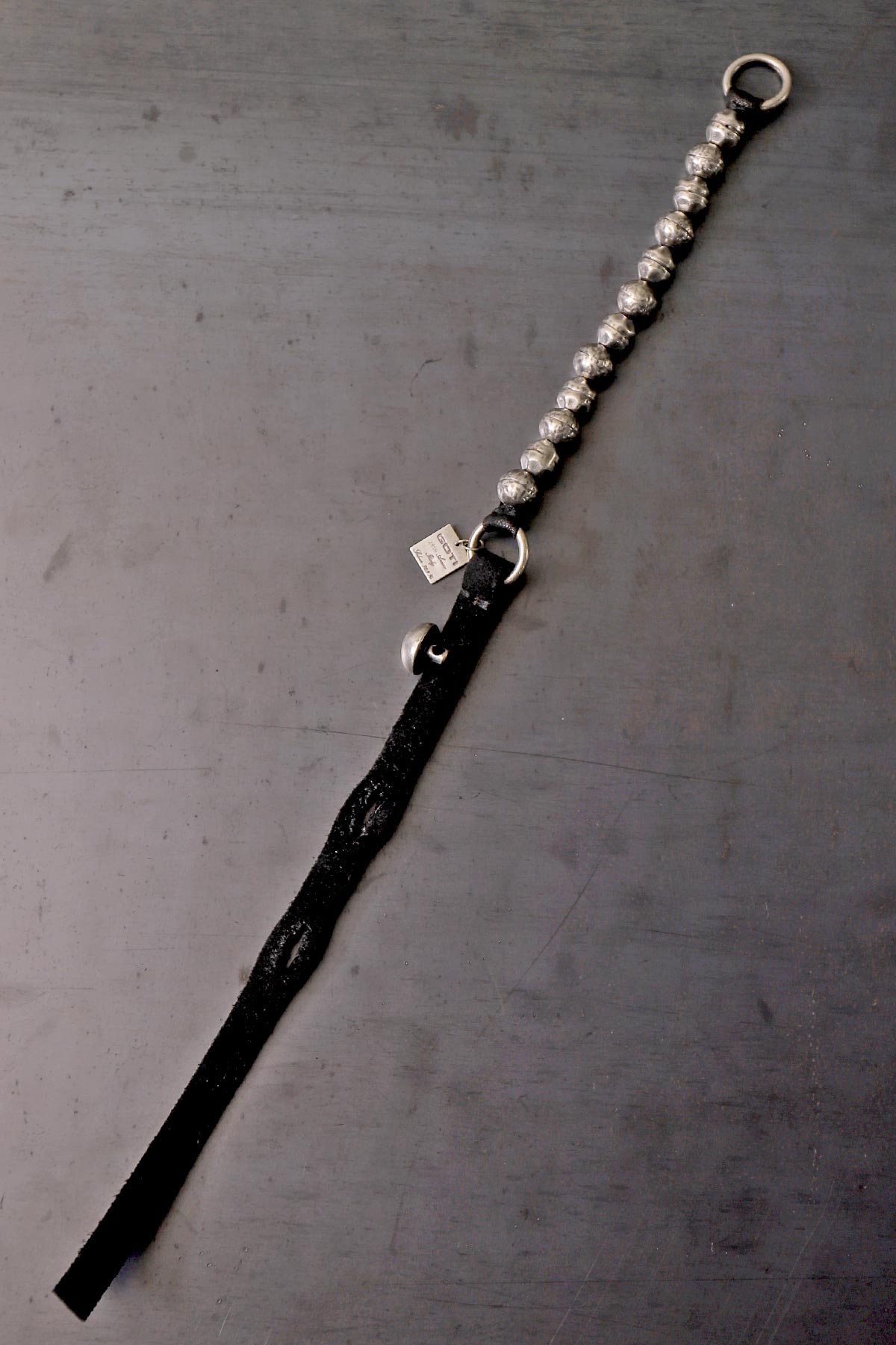 【GOTI】 SILVER STONE BALL&LEATHER BRACELET_BR2207