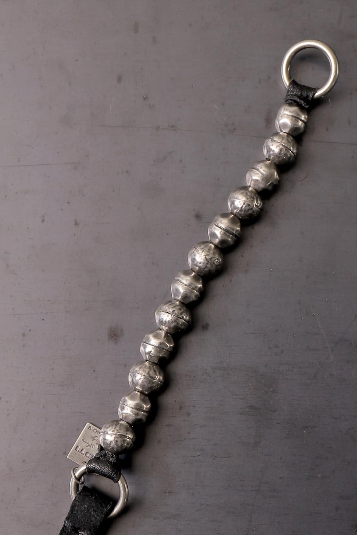 【GOTI】 SILVER STONE BALL&LEATHER BRACELET_BR2207