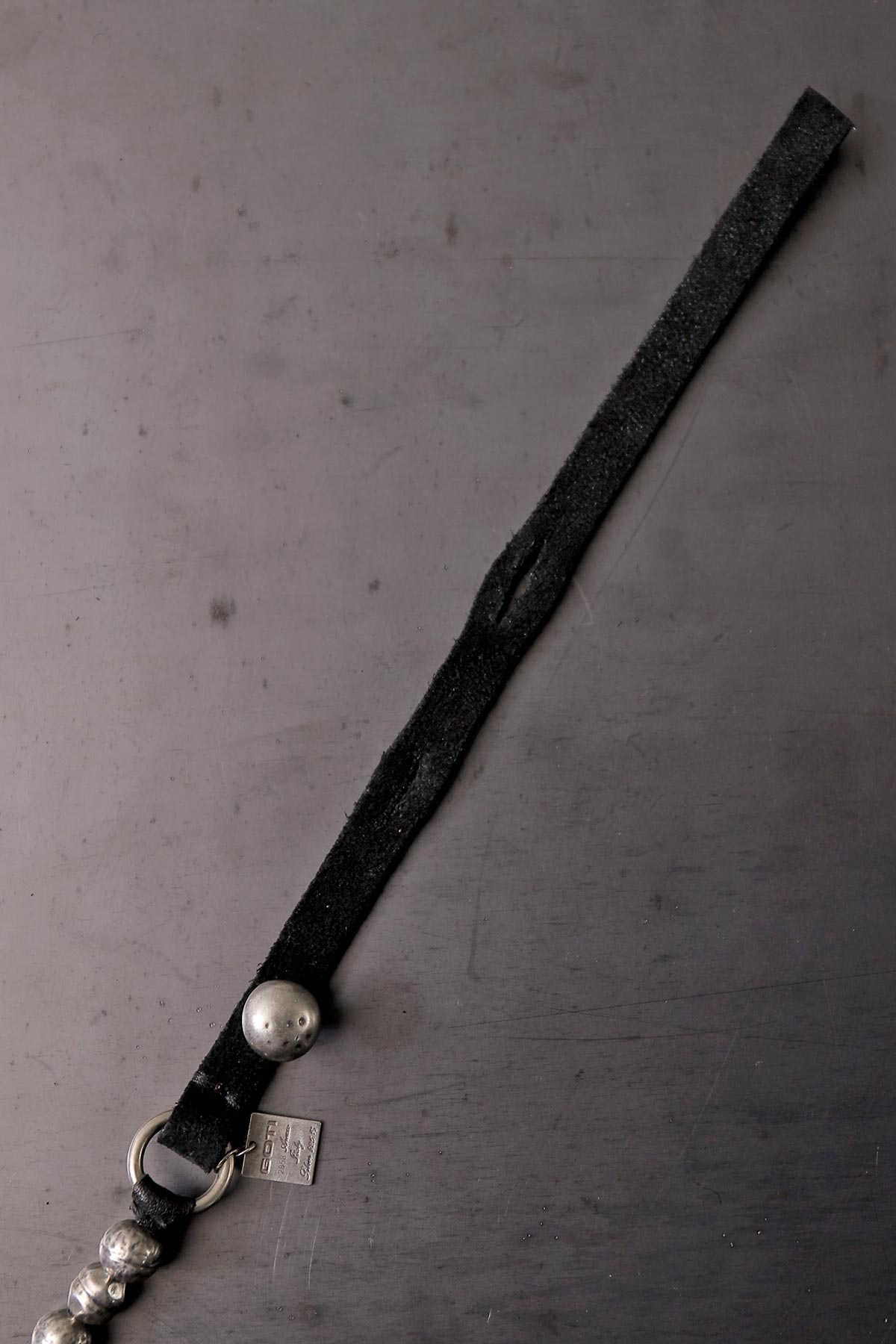 【GOTI】 SILVER STONE BALL&LEATHER BRACELET_BR2207