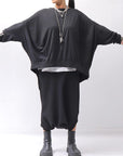 【RUNDHOLZ】 UNISEX TWIST COTTON BACK LAYERED ASYMMETRY TOP 256 0531_BLACK