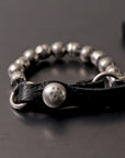 【GOTI】 SILVER STONE BALL&LEATHER BRACELET_BR2207