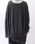 【RUNDHOLZ】 UNISEX TWIST COTTON BACK LAYERED ASYMMETRY TOP 256 0531_BLACK