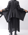 【sanctamuerte】 BACK DETACHABLE ASYMMETRY COTTON JACKET_BLACK
