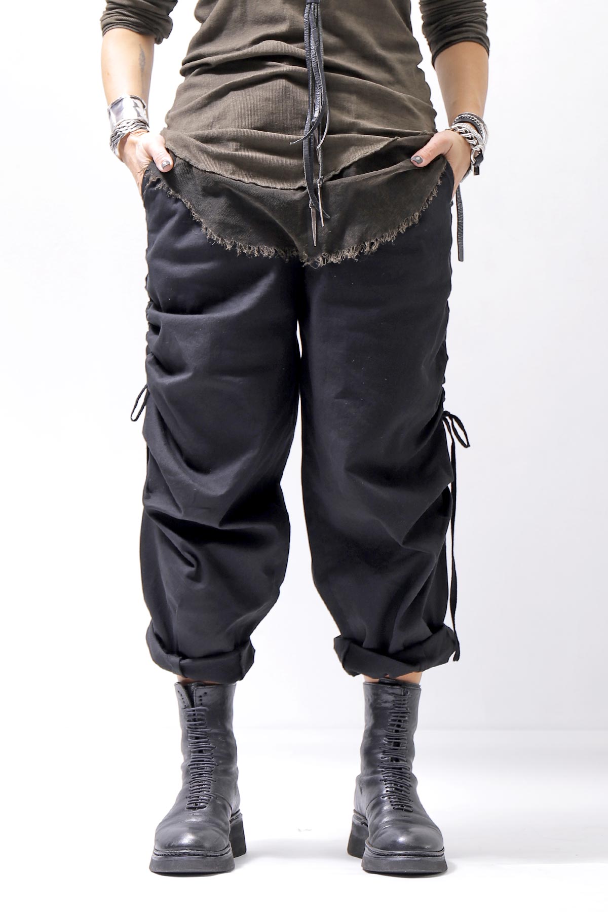 【sanctamuerte】 UNISEX SIDE STRING CODE PANTS 319/MM_BLACK