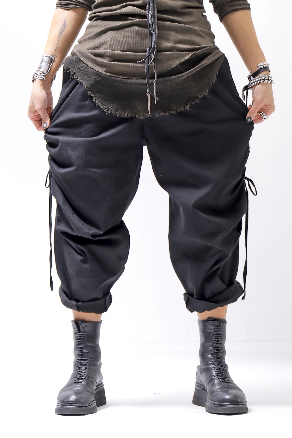 【sanctamuerte】 UNISEX SIDE STRING CODE PANTS 319/MM_BLACK