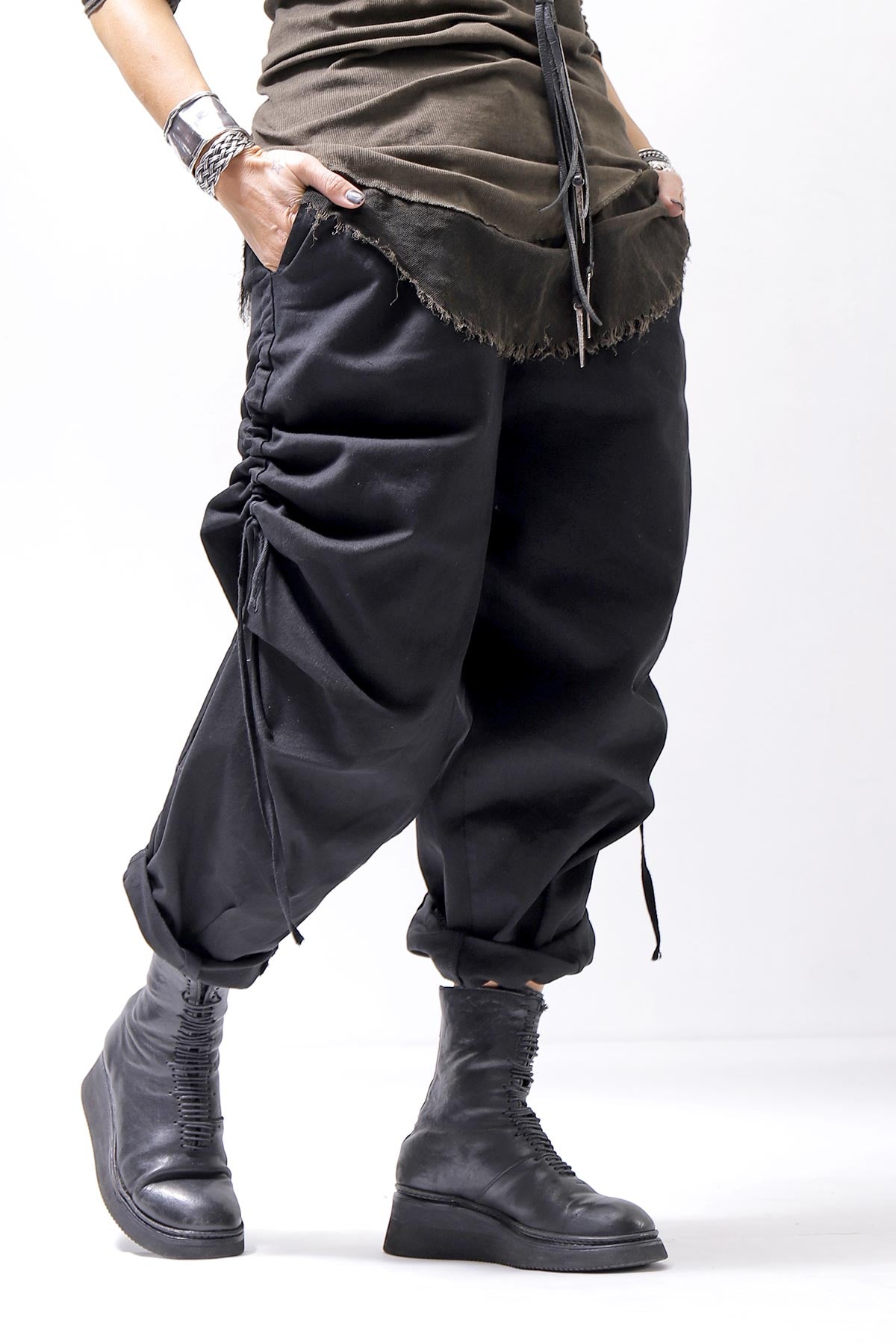 【sanctamuerte】 UNISEX SIDE STRING CODE PANTS 319/MM_BLACK