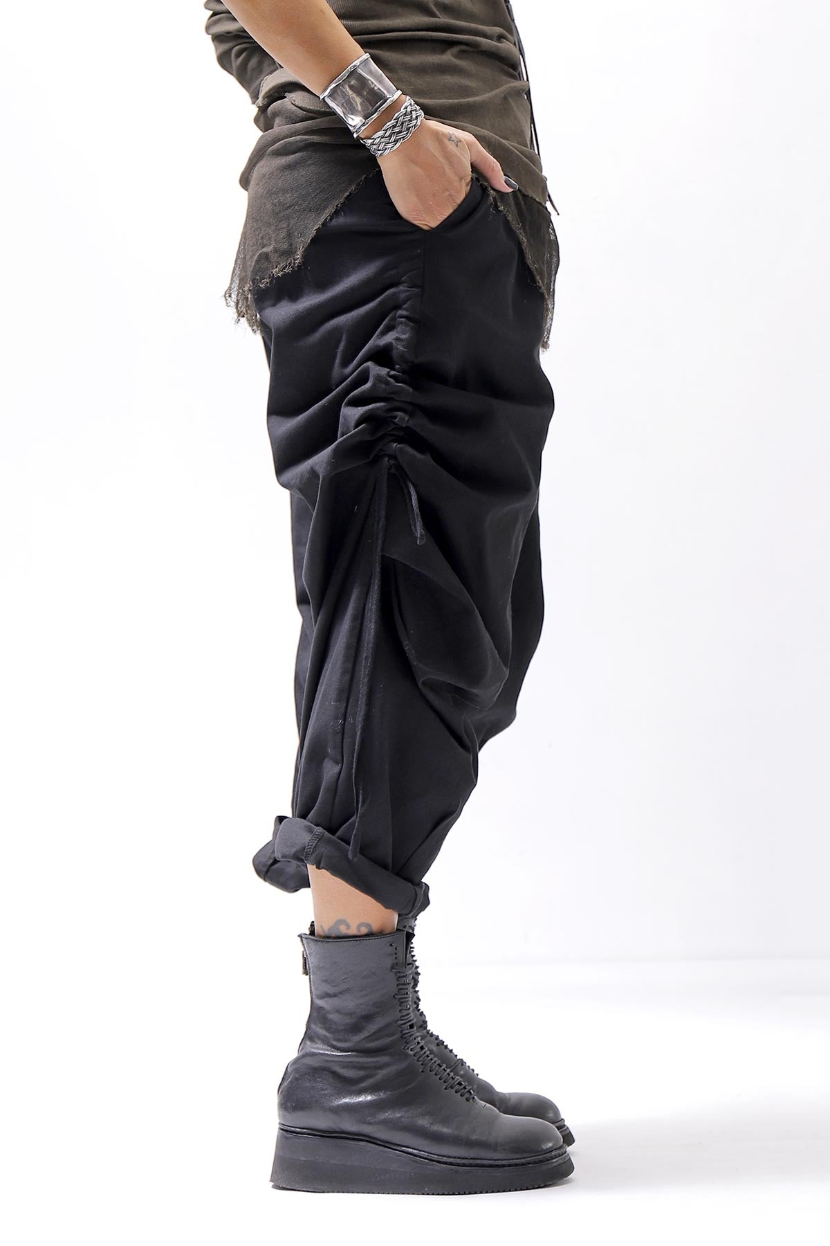 【sanctamuerte】 UNISEX SIDE STRING CODE PANTS 319/MM_BLACK