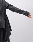 【sanctamuerte】 BACK DETACHABLE ASYMMETRY COTTON JACKET_BLACK