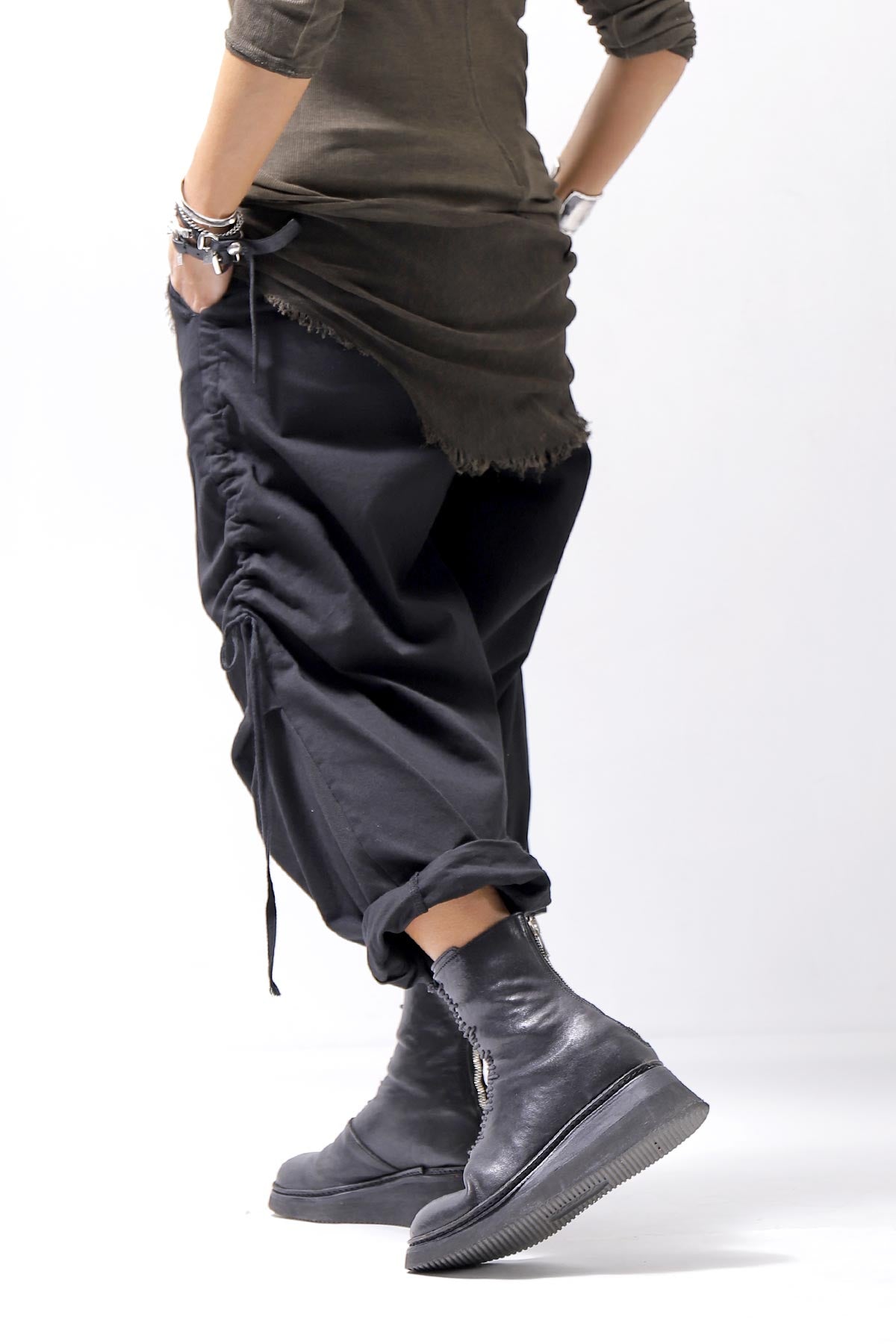 【sanctamuerte】 UNISEX SIDE STRING CODE PANTS 319/MM_BLACK