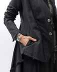 【sanctamuerte】 BACK DETACHABLE ASYMMETRY COTTON JACKET_BLACK