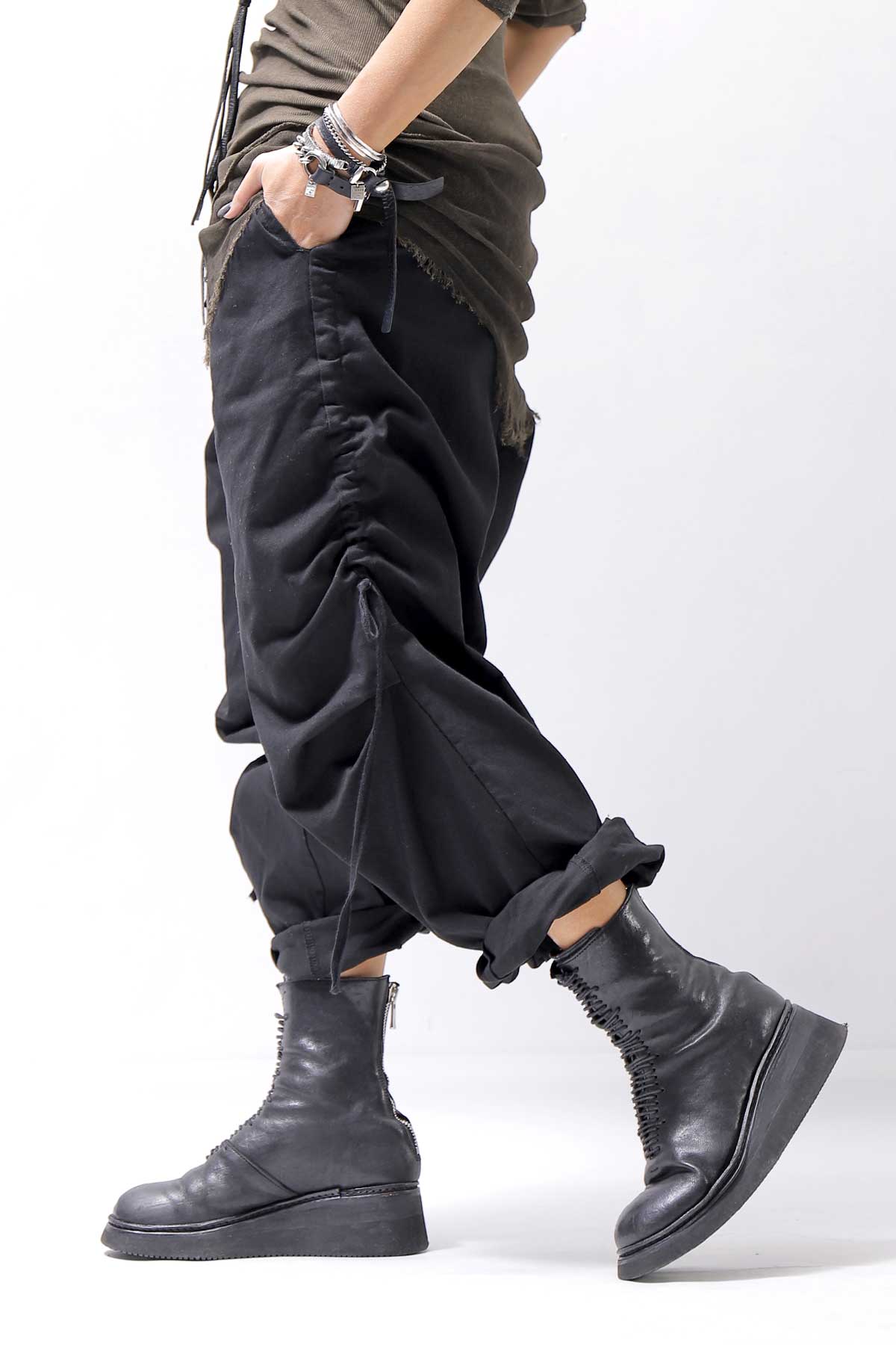 【sanctamuerte】 UNISEX SIDE STRING CODE PANTS 319/MM_BLACK