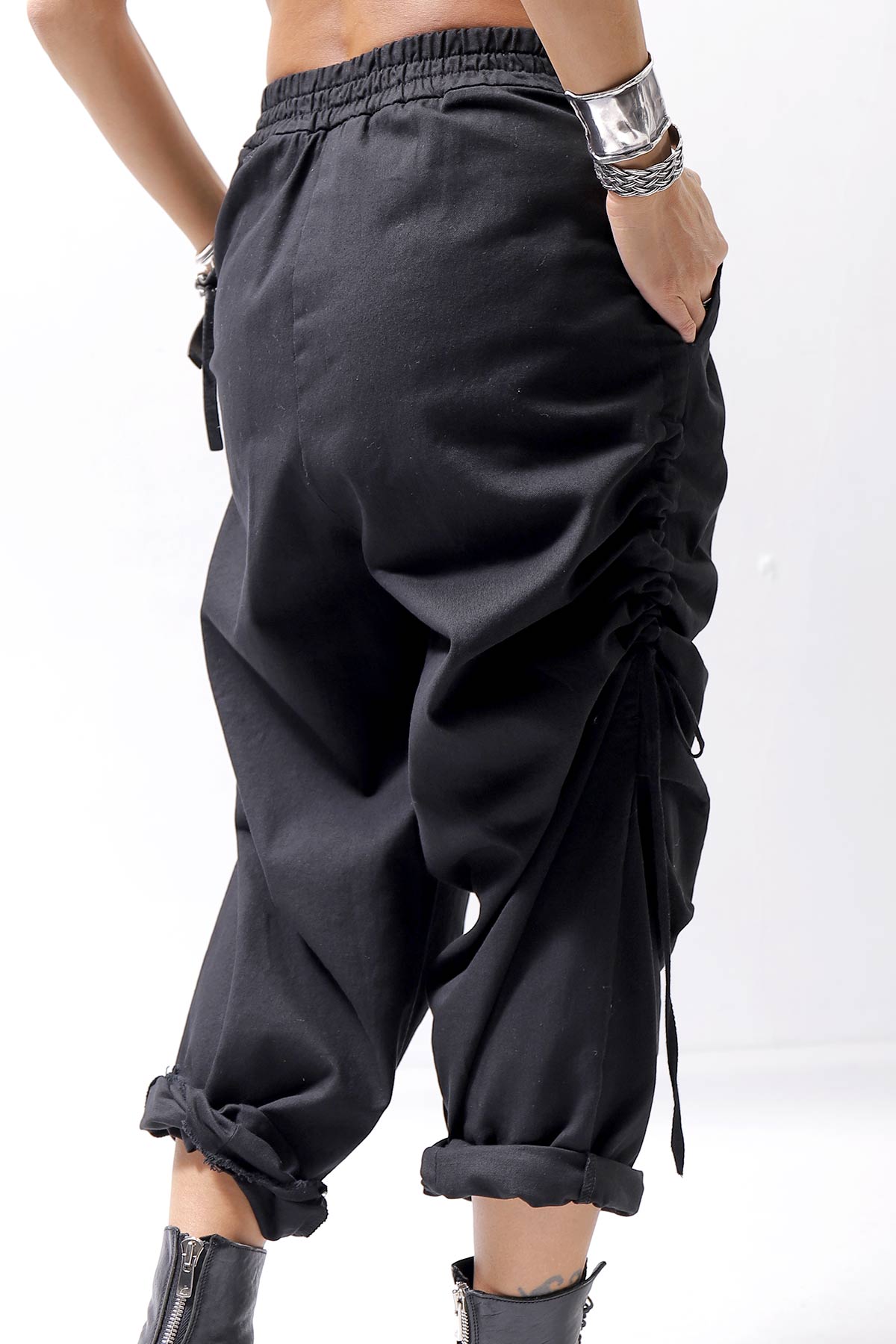 【sanctamuerte】 UNISEX SIDE STRING CODE PANTS 319/MM_BLACK
