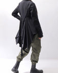 【sanctamuerte】 BACK DETACHABLE ASYMMETRY COTTON JACKET_BLACK