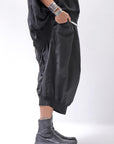 【RUNDHOLZ】 UNISEX FRONT FLAP COTTON RIB PANTS 253 0135_BLACK