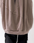 【bajra】 UNISEX BACK DRAPE& PRINTED LIGHT SWEAT TOP 159QK04_TAUPE PRINTED