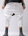 【bajra】 UNISEX SARROUEL SUPER STRETCH COTTON DENIM PANTS 159QP02_WHITE