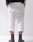 【bajra】 UNISEX SARROUEL SUPER STRETCH COTTON DENIM PANTS 159QP02_WHITE