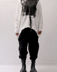 【bajra】 UNISEX BACK DRAPE& PRINTED LIGHT SWEAT TOP 159QK04_WHITE PRINTED
