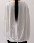 【bajra】 UNISEX BACK DRAPE& PRINTED LIGHT SWEAT TOP 159QK04_WHITE PRINTED