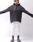 【bajra】 UNISEX SUPER STRETCH SWEAT BACKDRAPE HOODIE 159QK03_BLACK