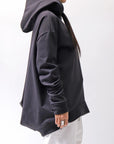 【bajra】 UNISEX SUPER STRETCH SWEAT BACKDRAPE HOODIE 159QK03_BLACK
