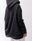 【bajra】 UNISEX SUPER STRETCH SWEAT BACKDRAPE HOODIE 159QK03_BLACK