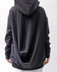 【bajra】 UNISEX SUPER STRETCH SWEAT BACKDRAPE HOODIE 159QK03_BLACK