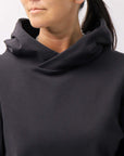 【bajra】 UNISEX SUPER STRETCH SWEAT BACKDRAPE HOODIE 159QK03_BLACK