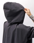 【bajra】 UNISEX SUPER STRETCH SWEAT BACKDRAPE HOODIE 159QK03_BLACK