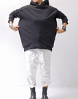 【bajra】 UNISEX SUPER STRETCH SWEAT BACKDRAPE HOODIE 159QK03_BLACK