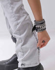 【thom/krom】 UNISEX LOW CROTCH STRETCH DENIM PANTS MT102_BLEACH GREY(LIGHT GREY)