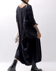 【Primordial is Primitive】 2WAY FRONT DRAPE LONG SLEEVE PANTS DRESS 959RO