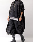 【bajra】 UNISEX BACK DRAPE SHIRT CARDIGAN 154QB01_BLACK