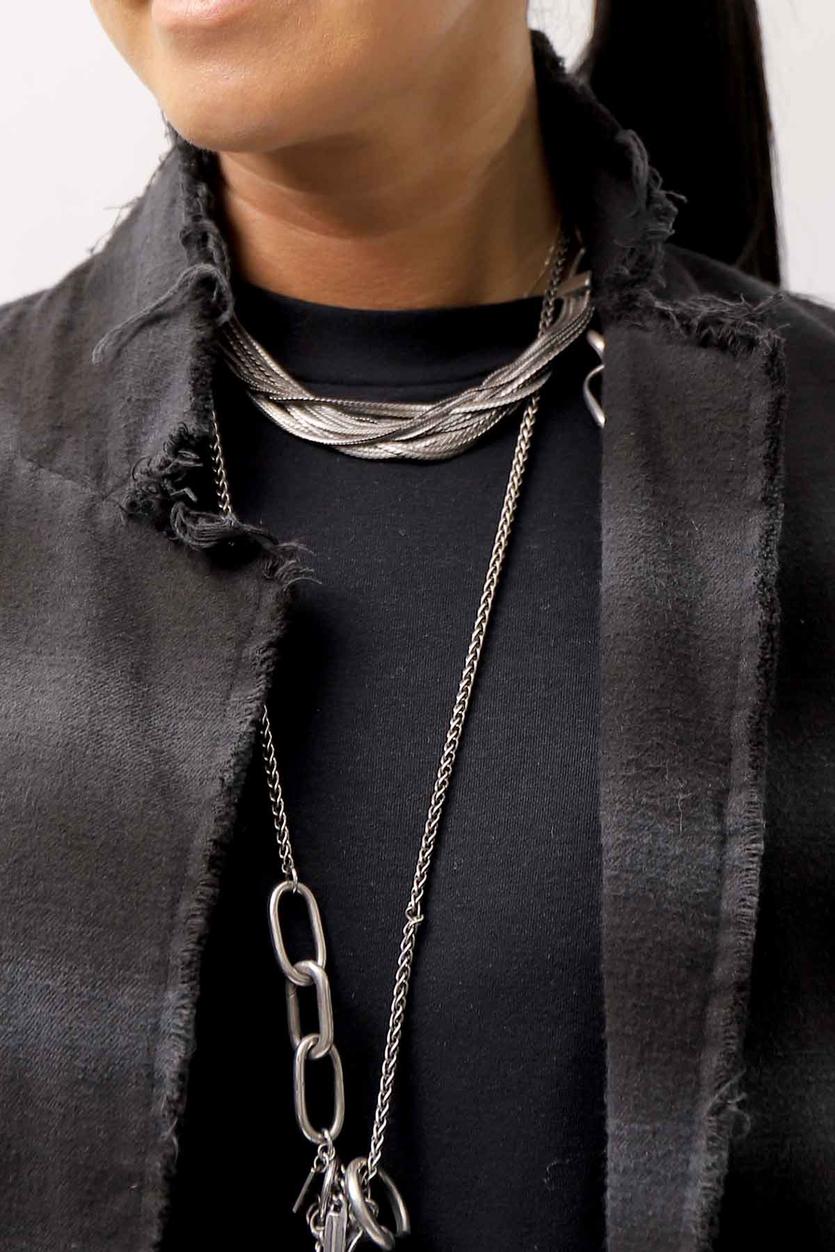 【bajra】 UNISEX BACK DRAPE SHIRT CARDIGAN 154QB01_BLACK