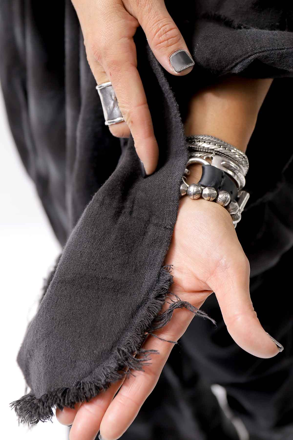 【bajra】 UNISEX BACK DRAPE SHIRT CARDIGAN 154QB01_BLACK