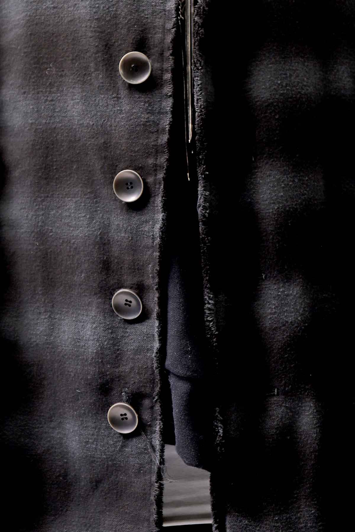 【bajra】 UNISEX BACK DRAPE SHIRT CARDIGAN 154QB01_BLACK