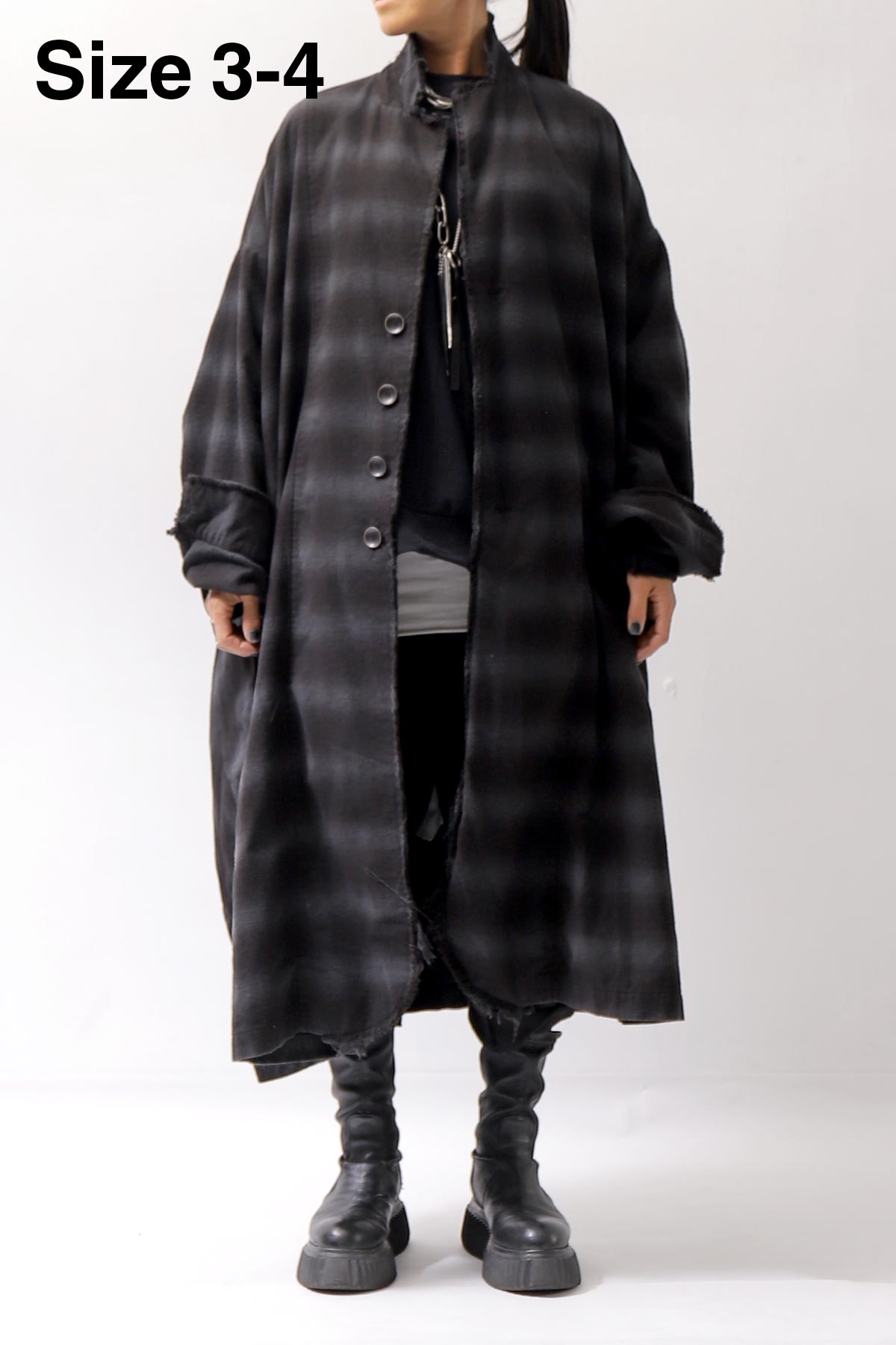 【bajra】 UNISEX BACK DRAPE SHIRT CARDIGAN 154QB01_BLACK