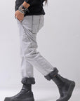 【thom/krom】 UNISEX LOW CROTCH STRETCH DENIM PANTS MT102_BLEACH GREY(LIGHT GREY)