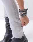 【thom/krom】 UNISEX SKINNY STRETCH DENIM PANTS WT79_BLEACH GREY(LIGHT GREY)