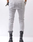 【thom/krom】 UNISEX SKINNY STRETCH DENIM PANTS WT79_BLEACH GREY(LIGHT GREY)