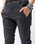 【thom/krom】 UNISEX LOW CROTCH STRETCH DENIM PANTS MT102_BLACK
