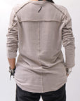 【thom/krom】 UNISEX SKIN COTTON DOUBLE LAYERED TOPS MTS922_STONE