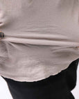 【thom/krom】 UNISEX SKIN COTTON DOUBLE LAYERED TOPS MTS922_STONE