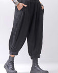 【studio b3】 UNISEX EMBOSSED MOROCCAN PANTS RBB1945_BLACK