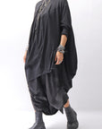 【RUNDHOLZ】 2WAY HOLE ASYMMETRY DRAPE LONG TOP DRESS 252 0937_BLACK