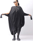 【RUNDHOLZ】 2WAY HOLE ASYMMETRY DRAPE LONG TOP DRESS 252 0937_BLACK